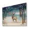 Designart - Winter Landscape With Deers - Traditional Print on Natural Pine Wood